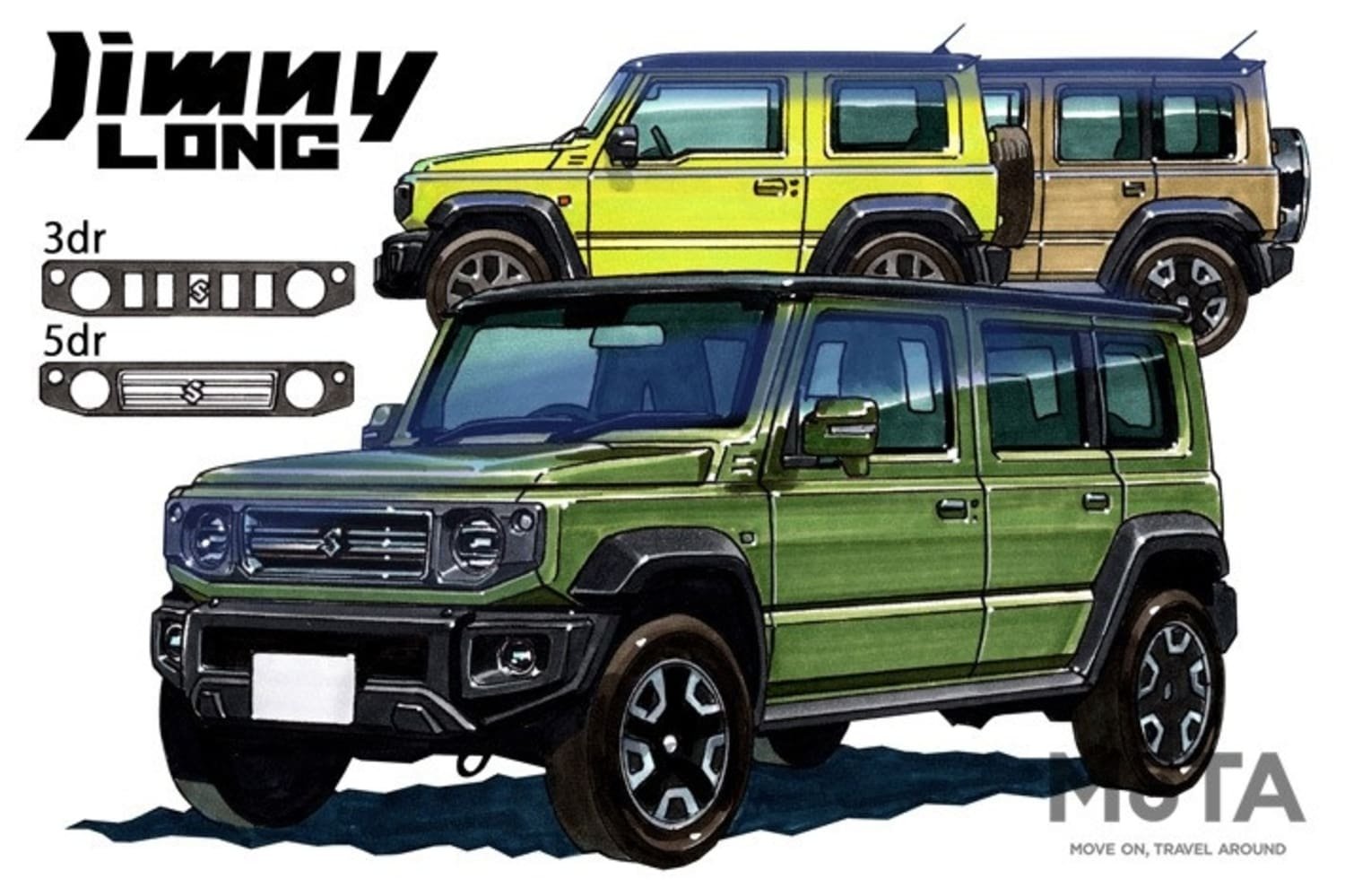 Maruti To Likely Launch 3 New SUVs & 1 Hatchback Suzuki Jimny LWB 5-door illustration