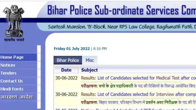 BPSSC SI FRO PET Result: Enforcement Sub-Inspector and Forest Range Officer PET Result Released