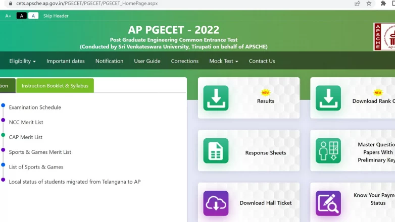 AP PGECET Result 2022 declared at cets.apsche.ap.gov.in, get link here