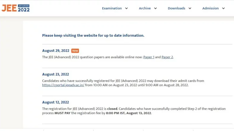 JEE Advanced 2022 question papers released, download link here | Competitive Exams