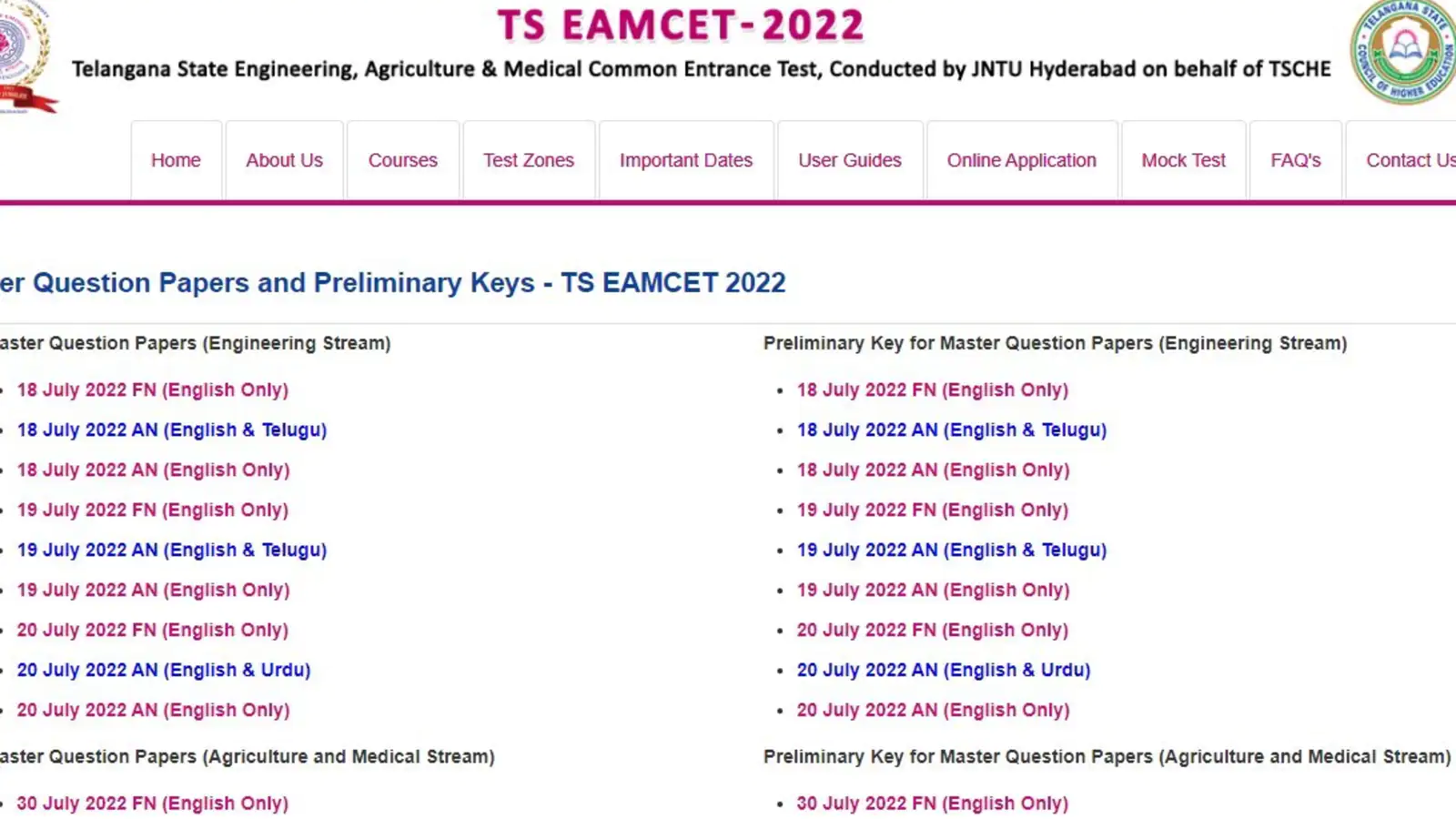 TS EAMCET answer key for Agriculture & Medical stream out on eamcet.tsche.ac.in | Competitive Exams