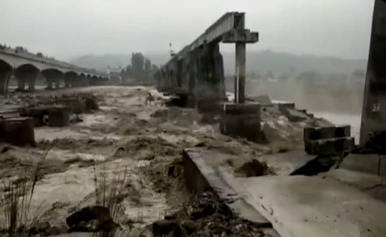 Railway Bridge Collapses Amid Heavy Rainfall In Himachal s Kangra