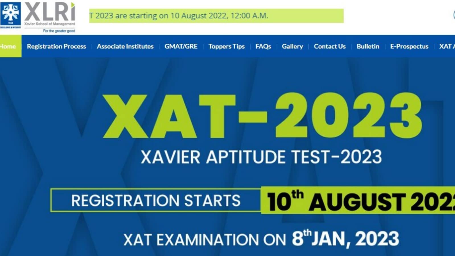 XAT 2023 Registration for MBA entrance test begins on