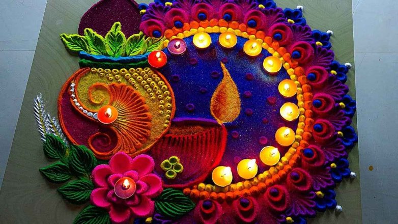 Diwali 2022 Rangoli Designs: Beautiful Deepavali Rangoli Patterns to Decorate your Home this Diwali