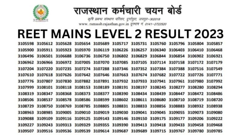 REET Level 2 Result 2023 For Science Maths Announced Rsmssb Reet level 2 result 2023 for science maths announced rsmssb