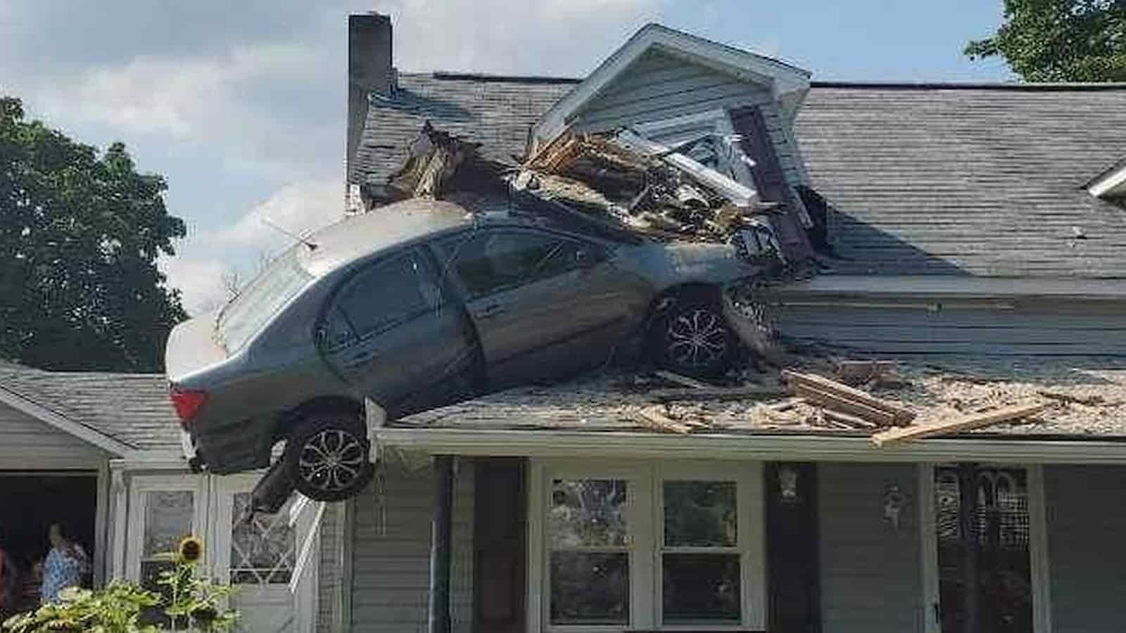 Car crashes into the second floor of a Pennsylvania residence