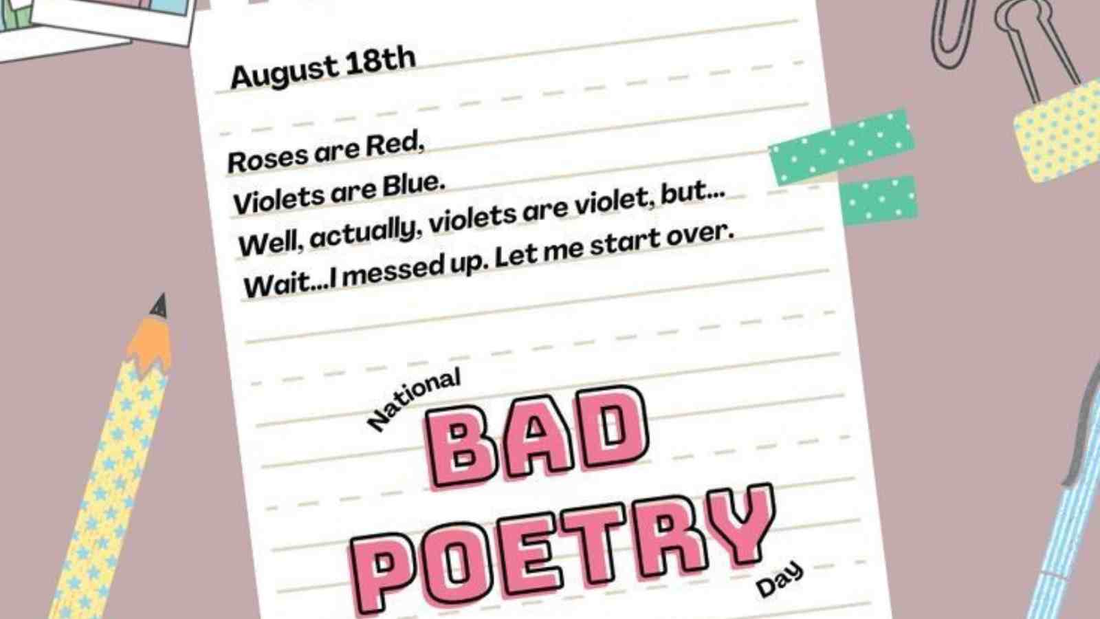 National Bad Poetry Day: Wishes, Quotes, Greetings, and Messages