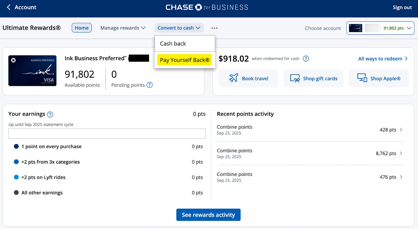 Chase Pay Yourself Back Q3 2026